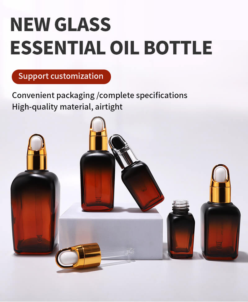 Luxury eco friendly glass gold dropper bottle packing