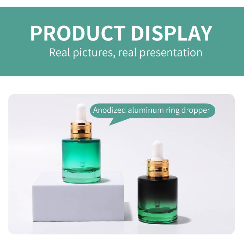 New design round shape essential oil glass skincare bottle