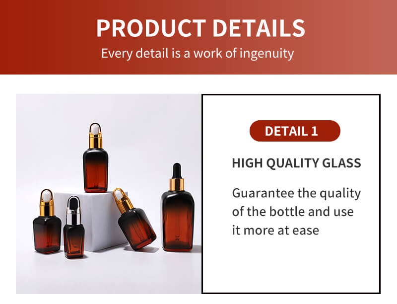 wholesale square glass bottle with dropper 