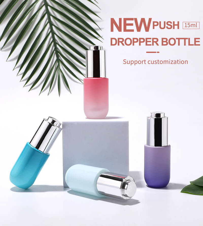 Luxury frosted press dropper glass bottle