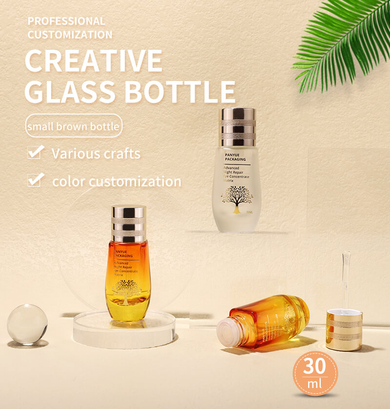 High quality cosmetic glass bottle with dropper 