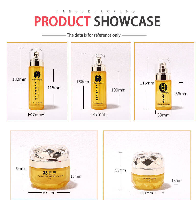 cosmetic glass bottle set in skincare 