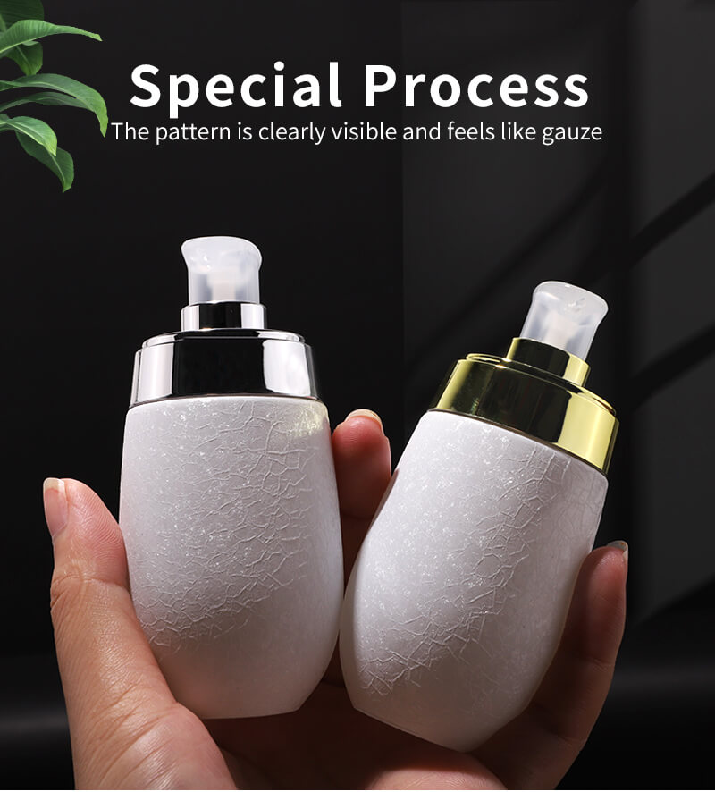 glass bottle with lotion pump for cosmetic packaging 