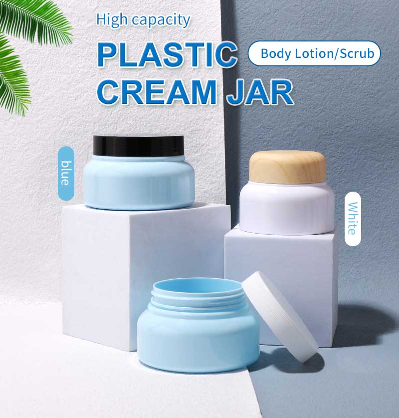 Plastic jar for cosmetic packaging