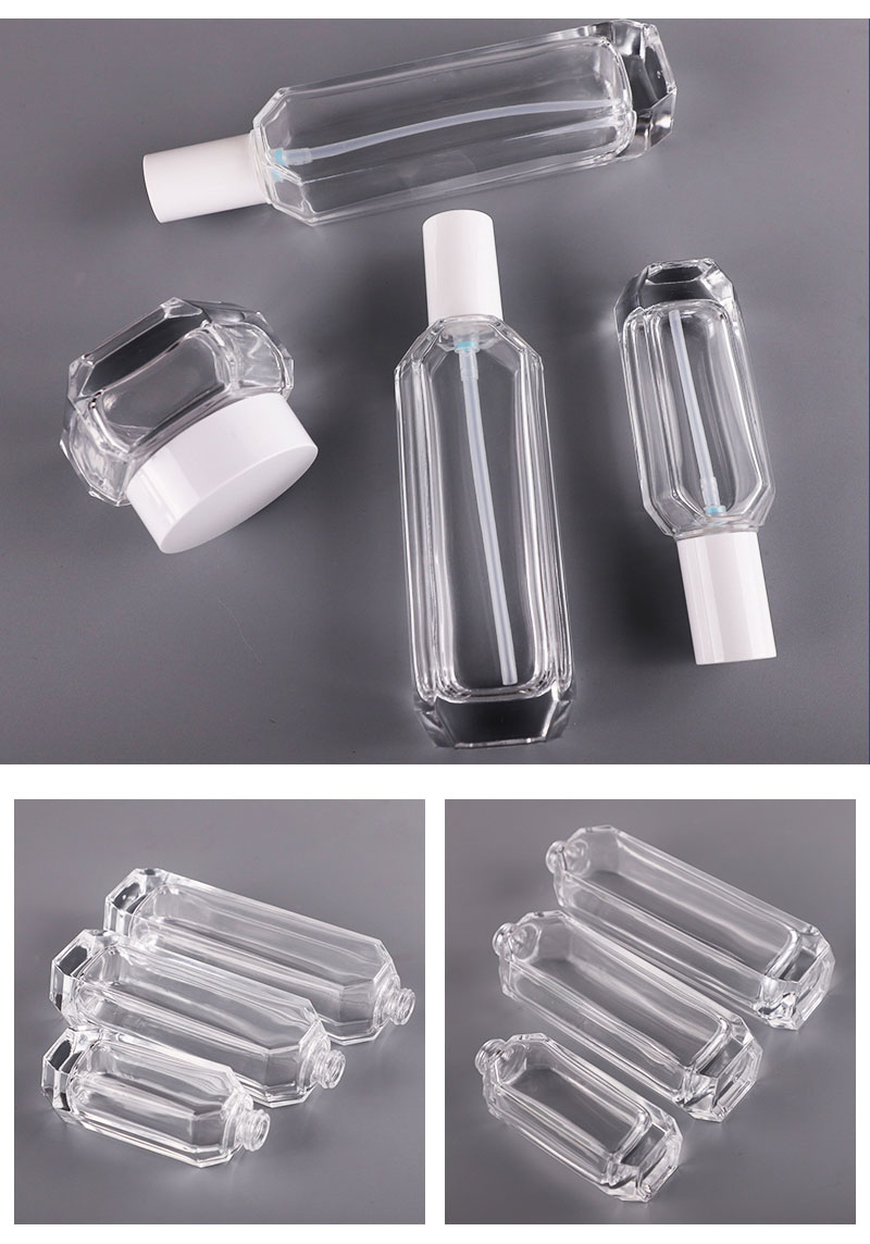 clear glass bottle