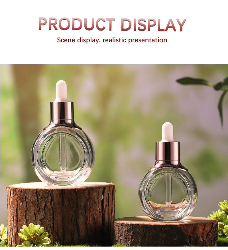 Luxury cosmetic skincare glass bottle packing