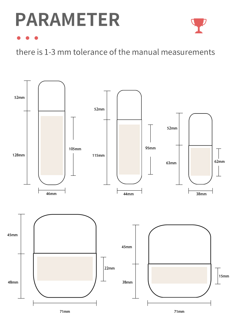 capsule-shaped glass bottle set