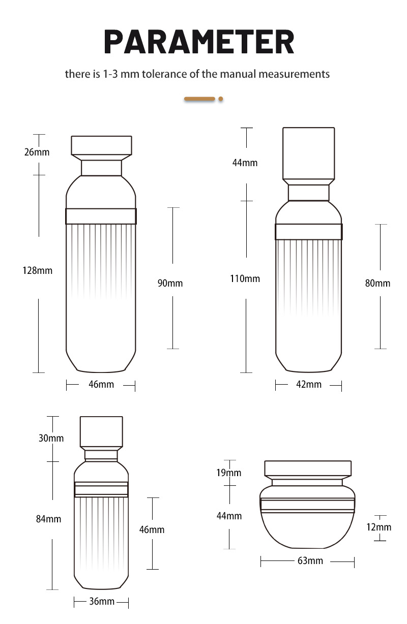 35 ml 50 g 80 ml 100 ml glass bottle