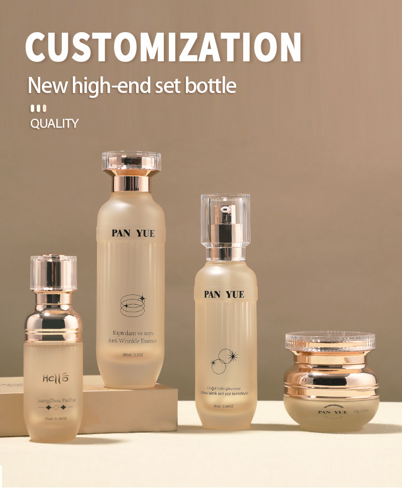 Champagne skin care bottle set