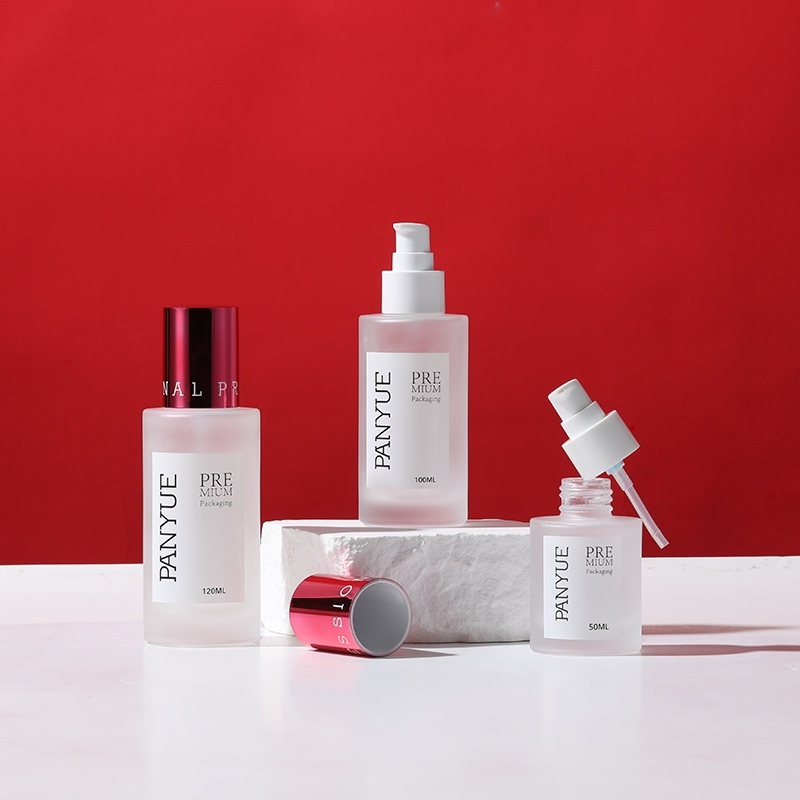 clear matte glass bottle