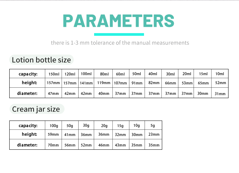 1 OZ clear glass bottle set
