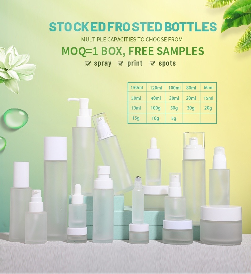frosted lotion glass bottle