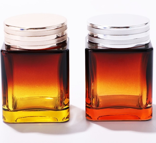 100g square face cream glass jar