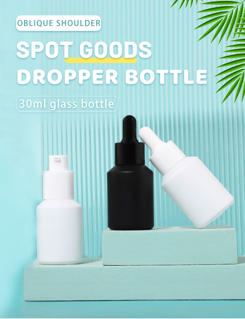 black hair oil glass bottle
