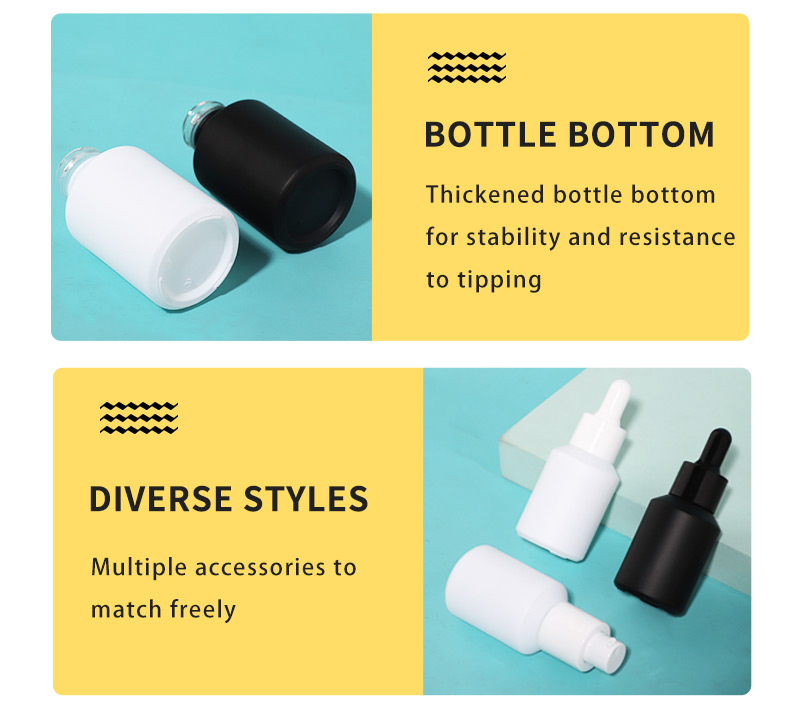  frosted white 1oz glass dropper bottle