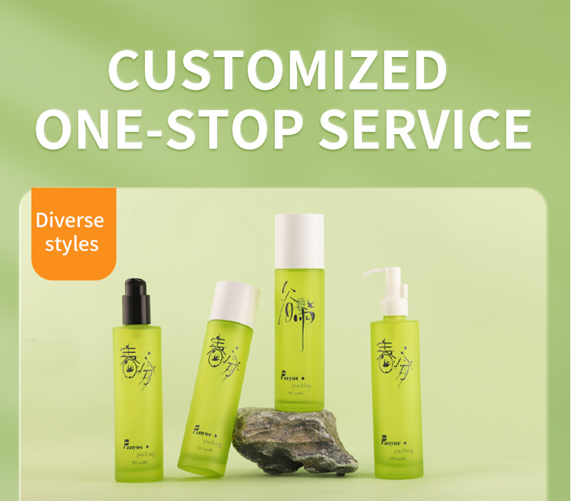  glass green reusable lotion bottles