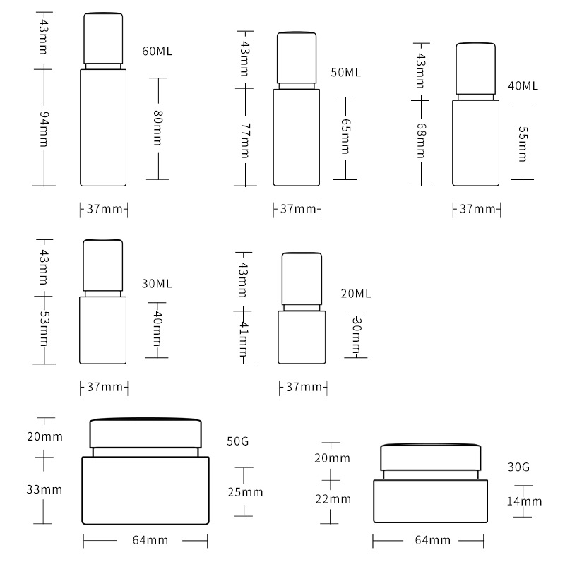 glass cosmetic jars 50 ml