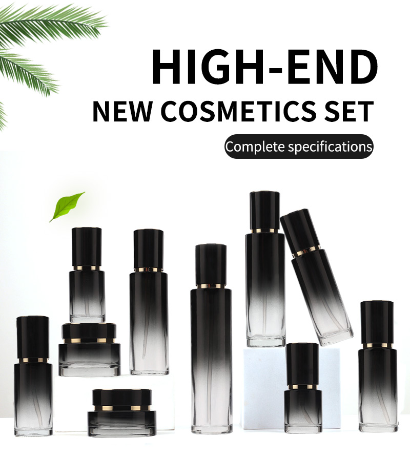 black glass cosmetic bottles
