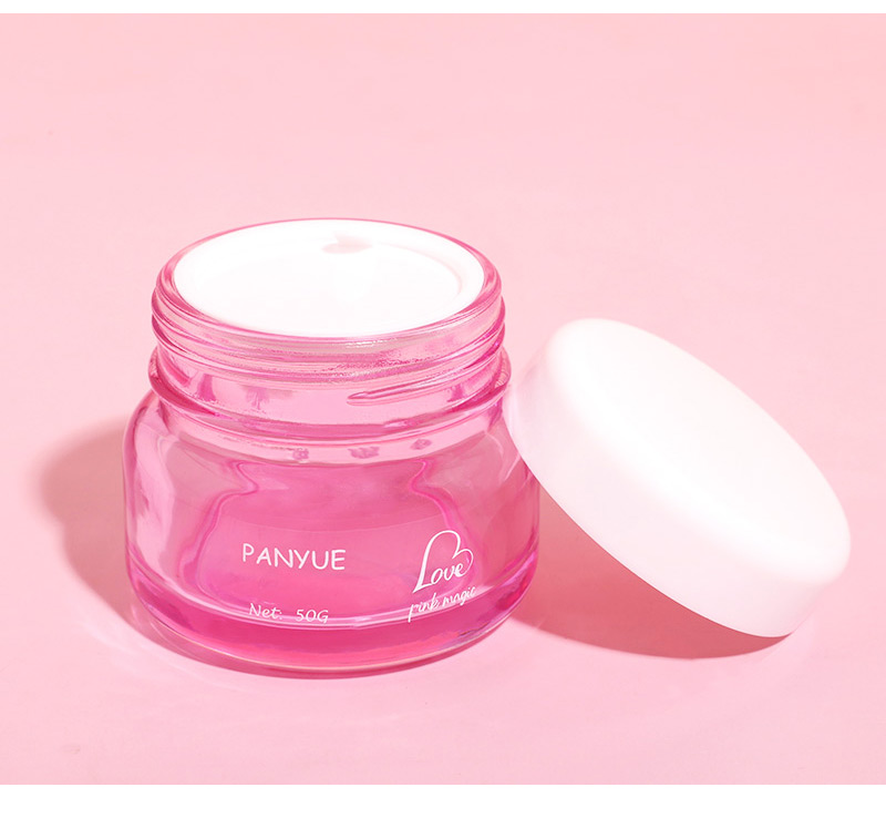 glass cosmetic jar white lid