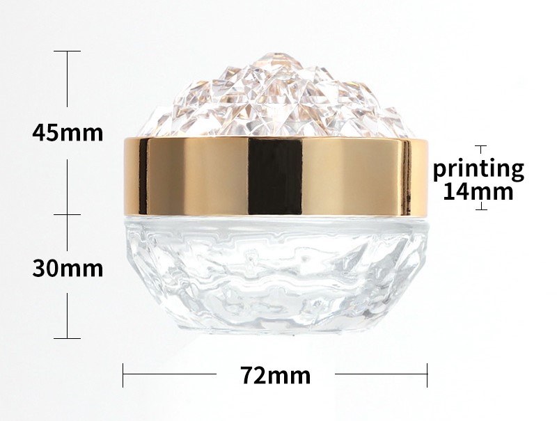The size of the glass cream jar