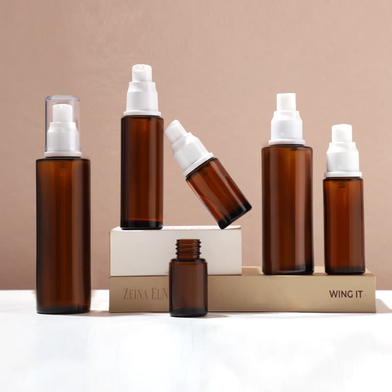 amber essential oil glass bottle
