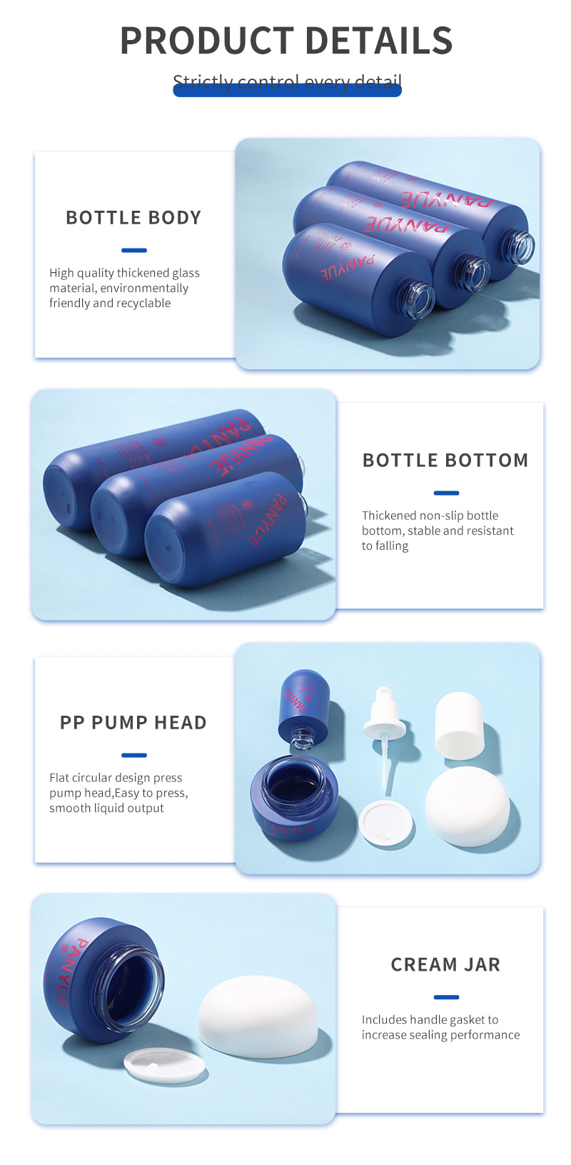 luxury cosmetic glass bottle