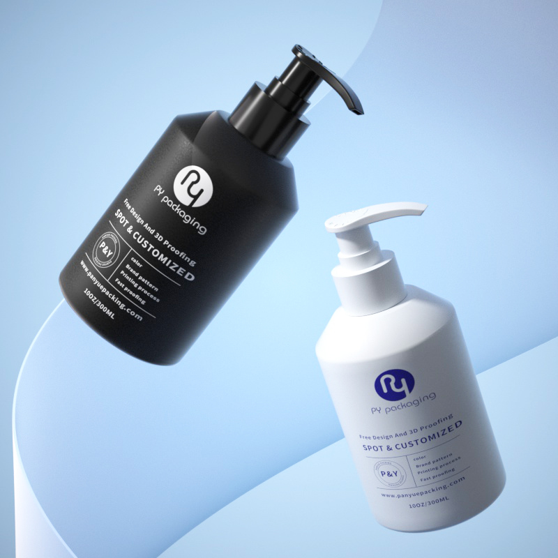 skincare shampoo glass bottle