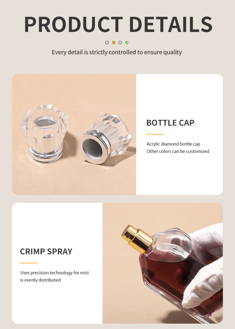 Rectangle Diamond Cap Perfume Bottle