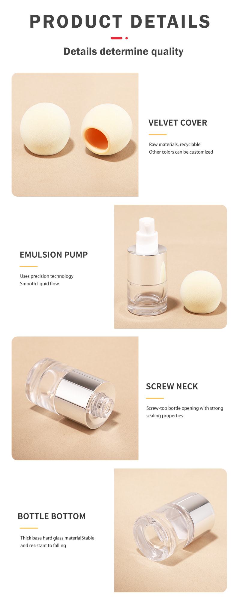 30ml foundation glass bottle