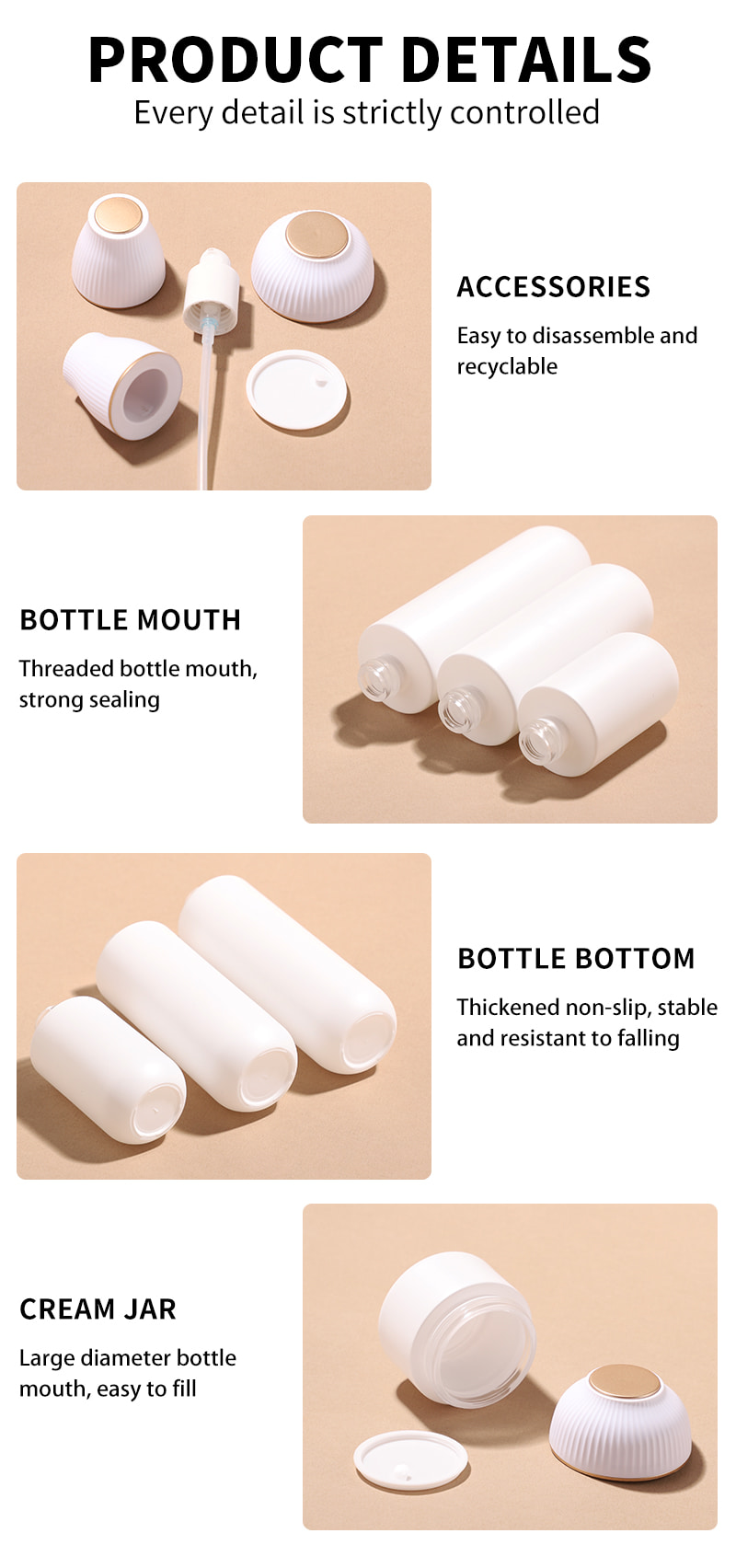 Vertical Stripe Glass Cosmetic Bottle