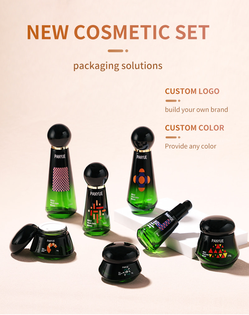 green gradient skincare bottle