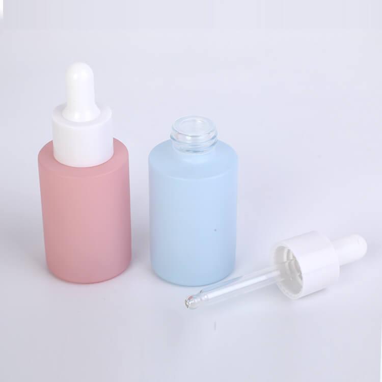 Round glass dropper bottle for skin care serum hair oil