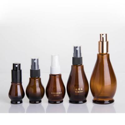 Single gourd shape amber glass bottles