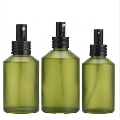 Chillys matte green glass bottle for cosmetic packing