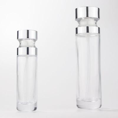 Clear glass lotion pump bottle
