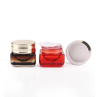 Container glass small square empty cream jar