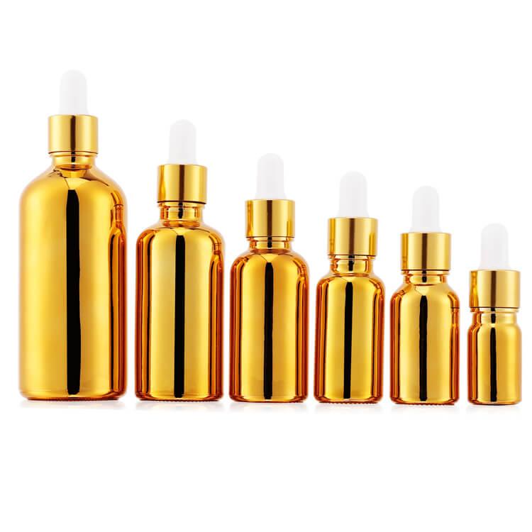 UV glass bottle with gold cap