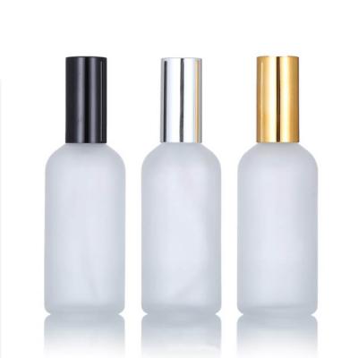 Round  frosted transparent fine mist glass spray pump bottle