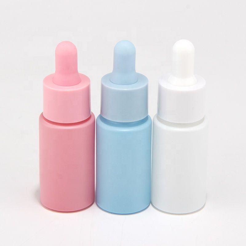 pink blue white face serum oil dropper bottle