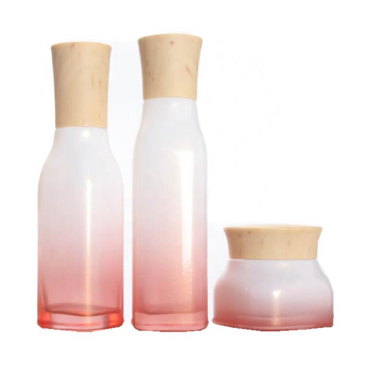 cream luxury glass bottle set