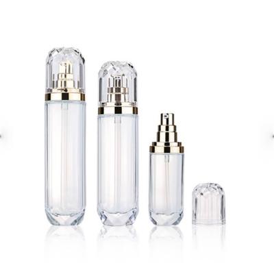 Empty cosmetic glass lotion pump serum bottle set