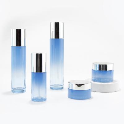 Glass bottle set for cosmetic packaging