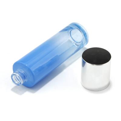 Cosmetic glass bottle set with Aluminum lotion pump for packaging