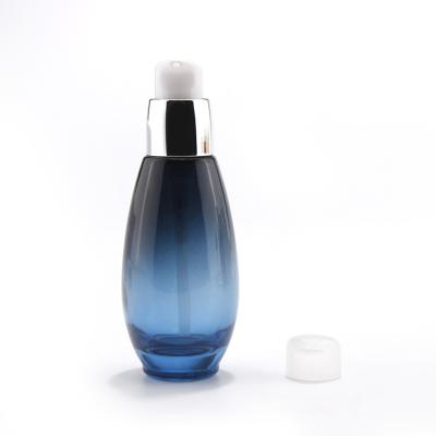 Round two-color gradient lotion glass bottle