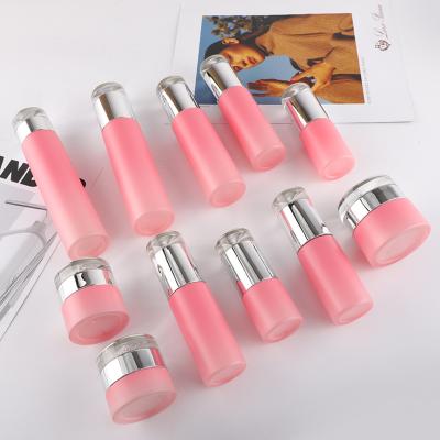 Empty cosmetic glass bottle set