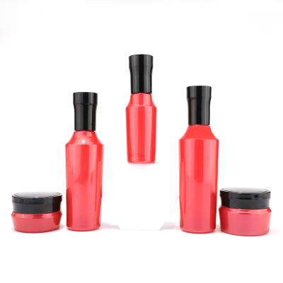 Cosmetic empty  red glass bottle jar
