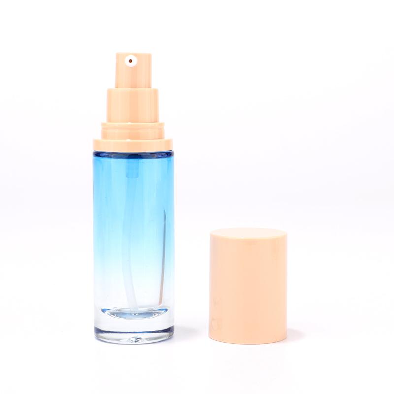 Glass bottle with lotion pump
