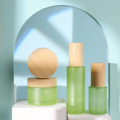 Skincare glass serum bottle and  jar