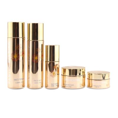 Luxury golden glass bottle jar for skincare