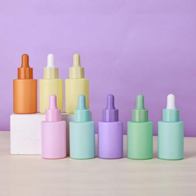 30ml matte flat shoulder glass dropper bottle